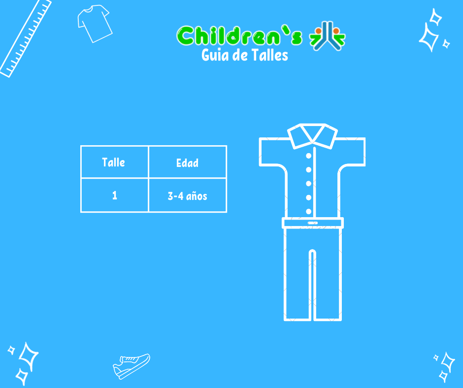 Guia de talles Conjunto Bautismo Short Rayado y Camisa Manga Corta