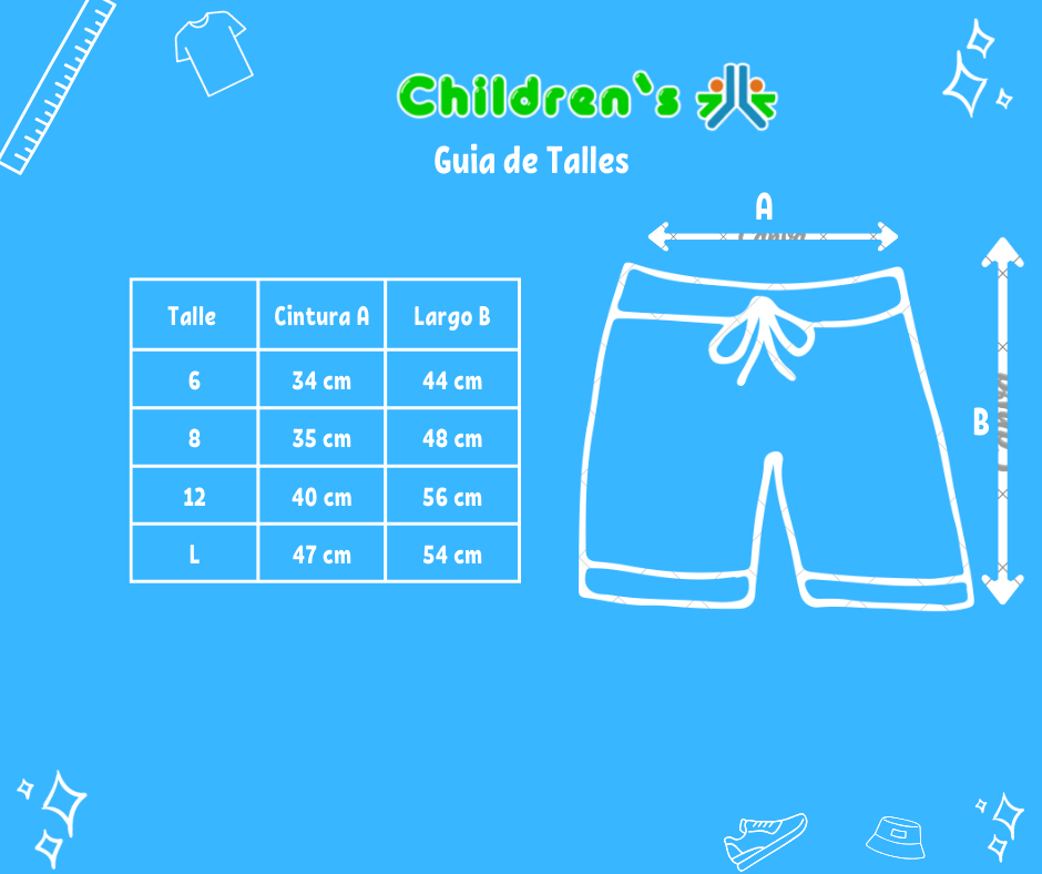 Guia de talles Bermuda Surf De Polister Combinada