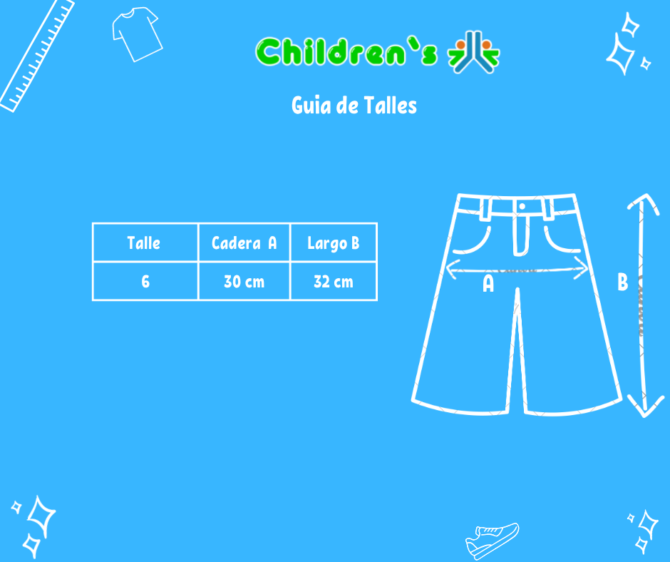 Tabla de talles — Bermuda Gabardina Elastizada
