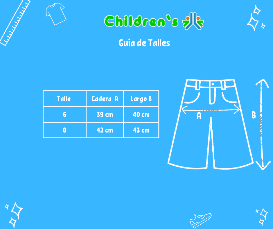 Guia de talles Bermuda de Gabardina Combinada