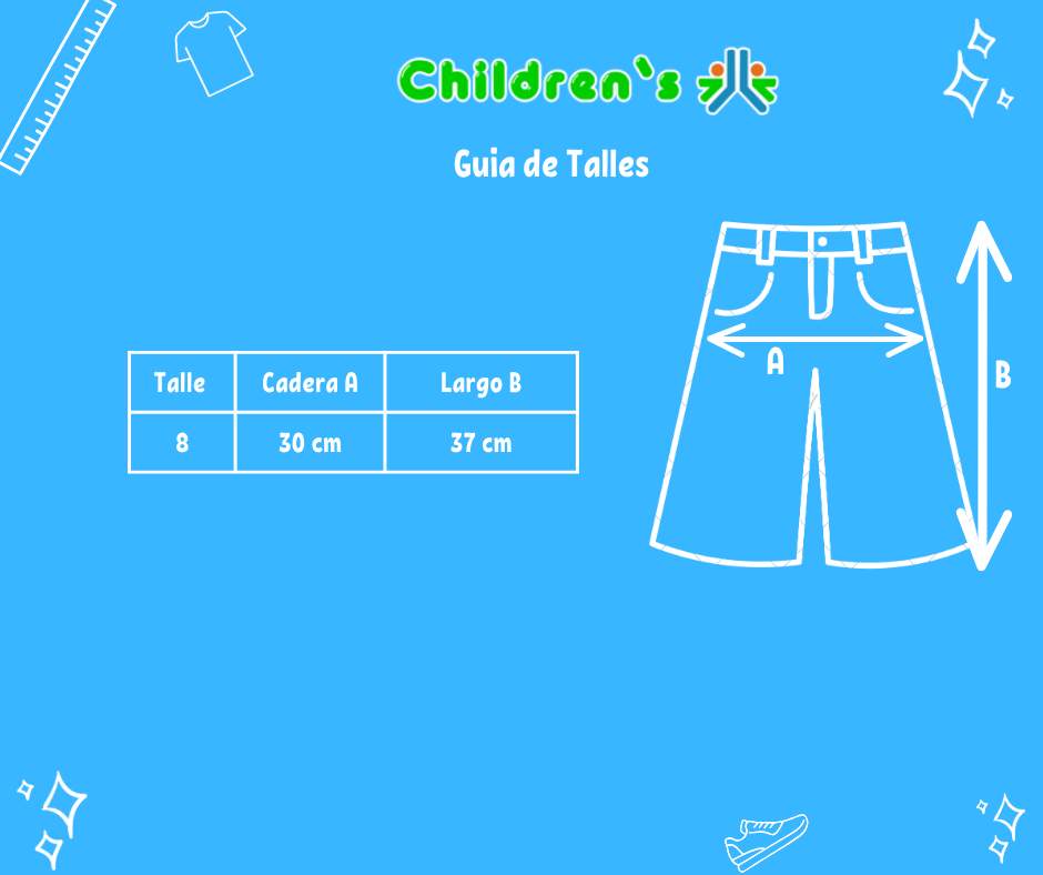 Guia de talles Bermuda de Varón Floreada Estampada