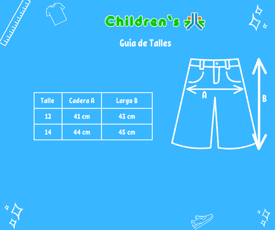 Guia de talles Bermuda Acrocel Pinzado