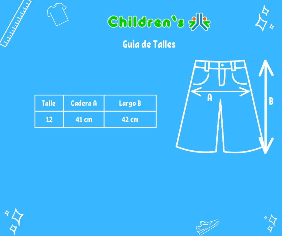 Guia de talles Bermuda Acrocel Pinzado