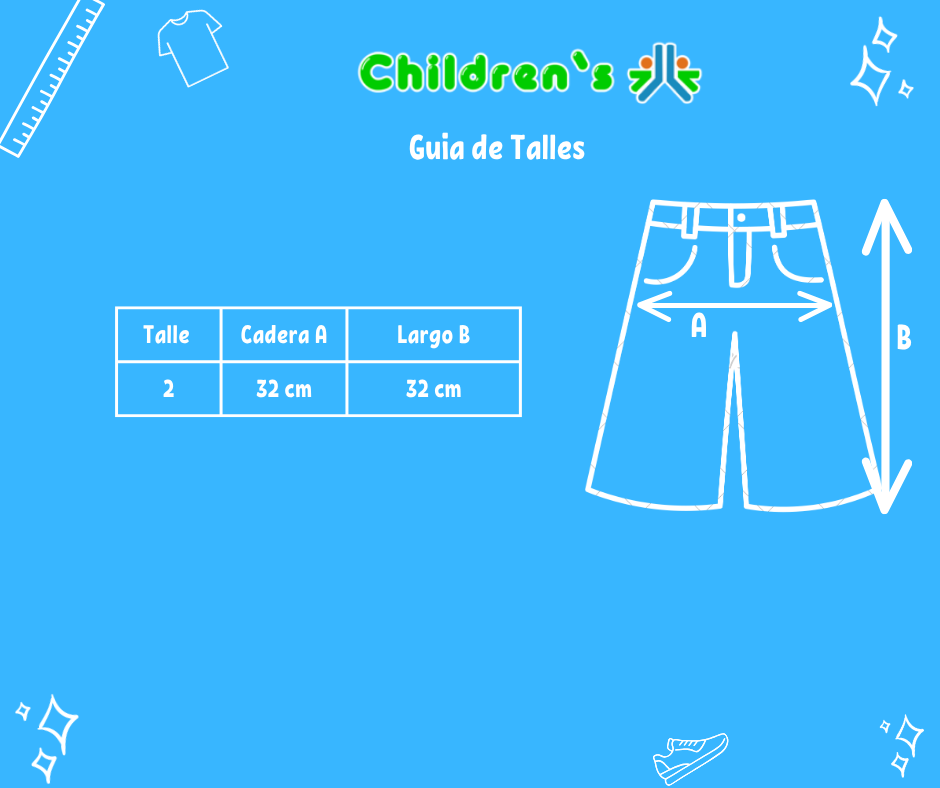 Guia de talles Bermuda de Gabardina