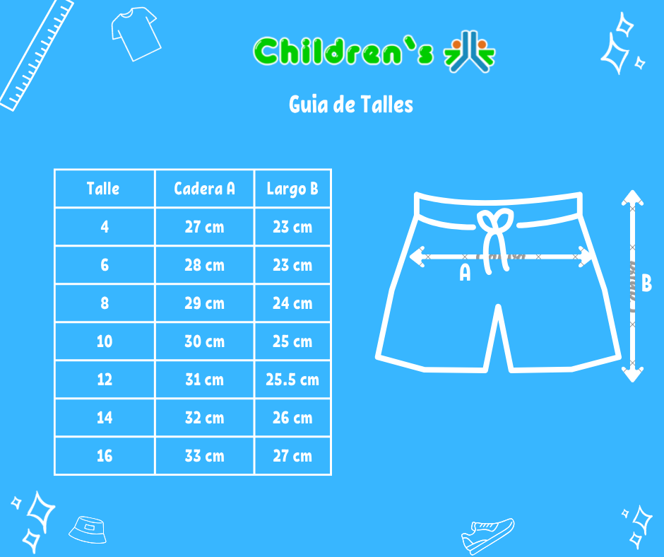 Guia de talles Short Algodon Rustico