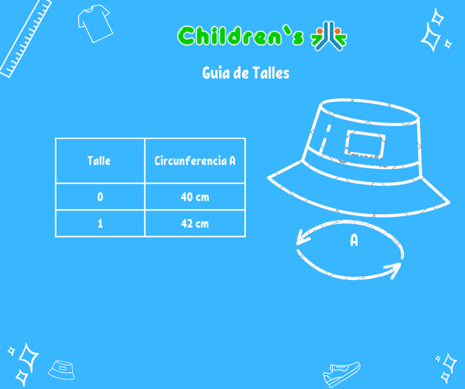 Guia de talles Gorro Piluso  Broderie Con Volados Forrada y Cinta