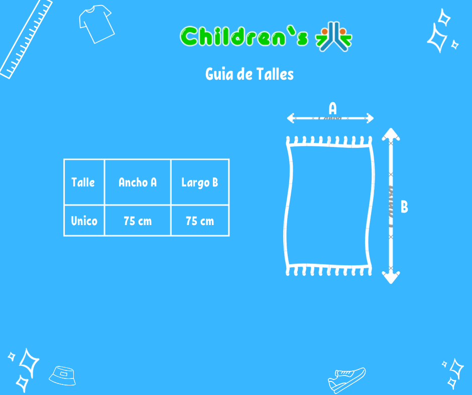 Guia de talles Manta Doble Faz Pique y Algodon Rayada