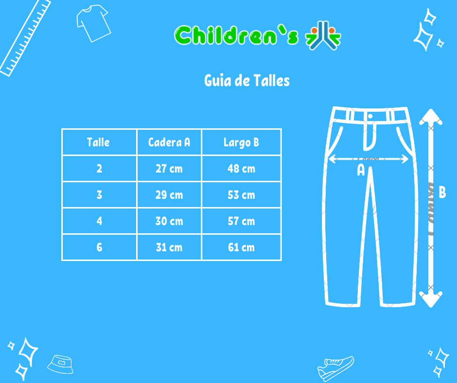 Guia de talles Pantalon Gabardina Con Cintura Regulable