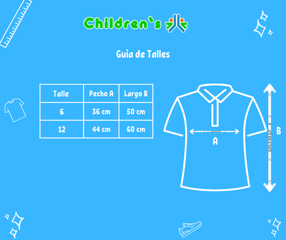 Guia de talles Chomba Varon Estampada Manga Corta