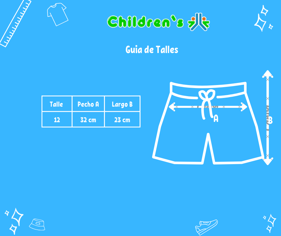 Guia de talles Short Algodon Con Cintura Regulable