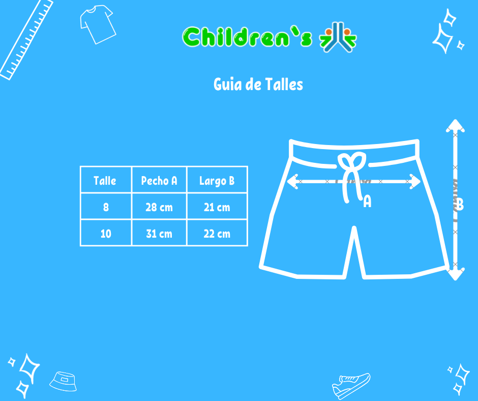 Guia de talles Short Algodon Con Cintura Regulable