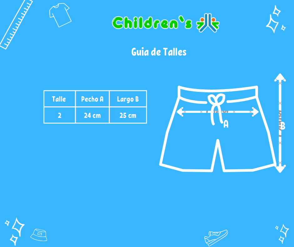 Guia de talles Short Algodon Cintura Elastizada