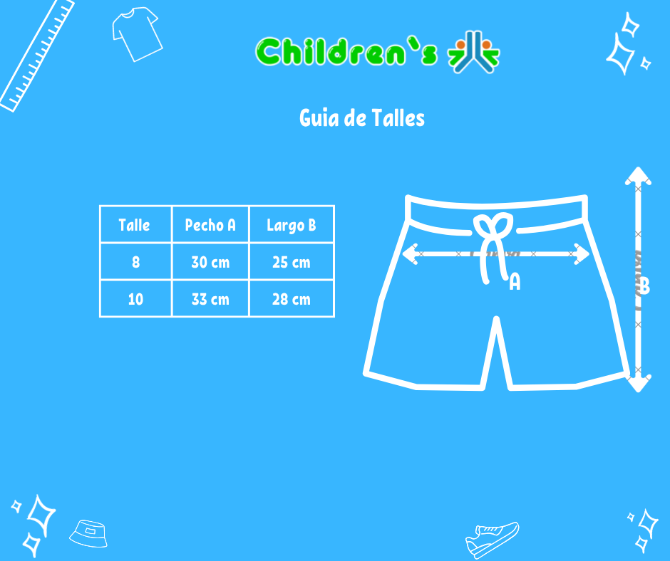 Guia de talles Short Algodon Rustico Con Cintura Regulable