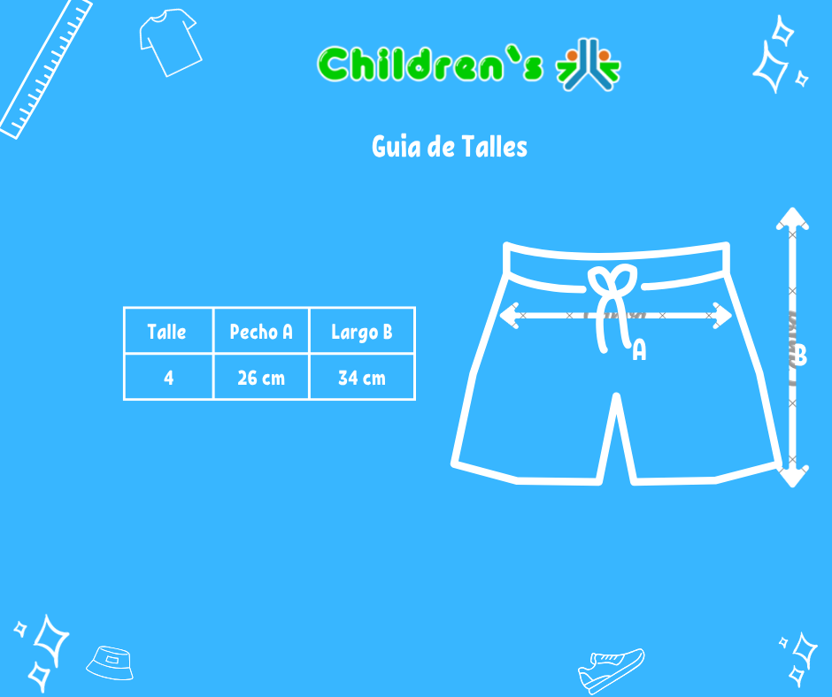 Guia de talles Short Algodon Rustico Transformable