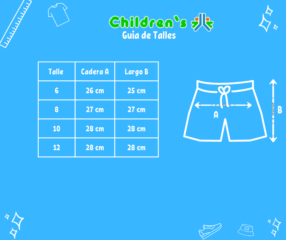 Guia de talles Short Algodon Rustico Con Cintura Alta