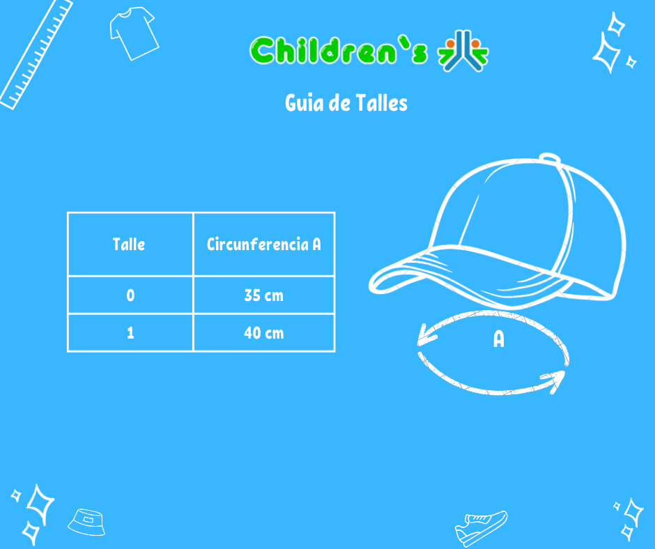 Guia de talles Gorro Cap de Jean Con Forro y Elastico