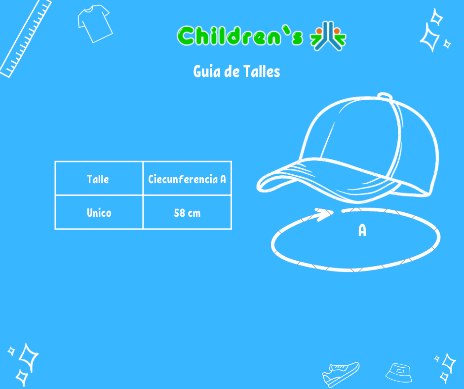 Guia de talles Gorro Piluso Estampado Reversible Sublimado Chipanzini