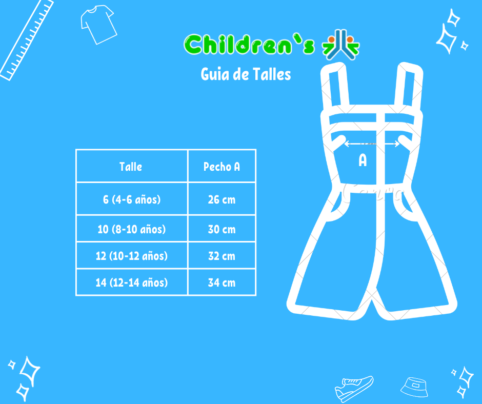 Guia de talles Enterito Mono Algodon Liso con Moño