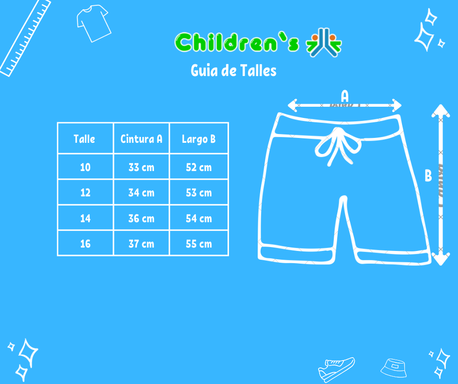 Guia de talles Bermuda De Baño Secado Rapido Con Susperdor