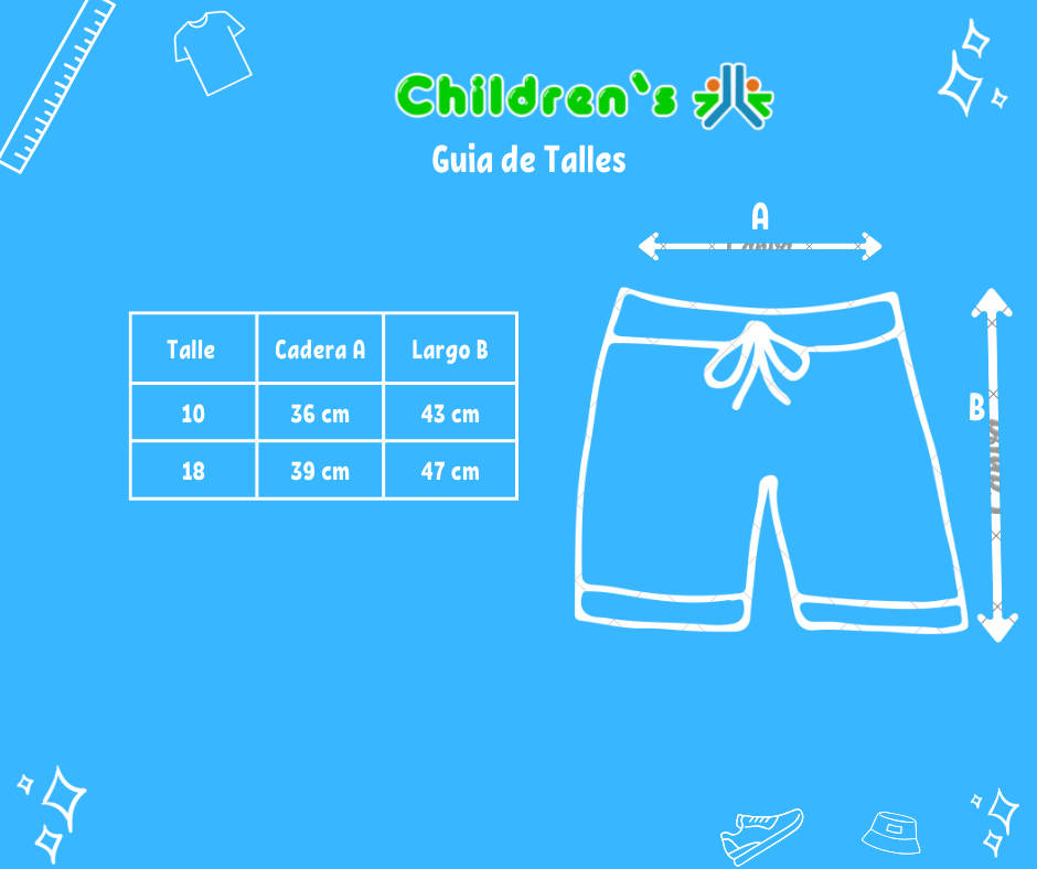 Guia de talles Short De Baño Secado Rapido Bolsillo Lateral  Con Cierre y Cintuta Regulable