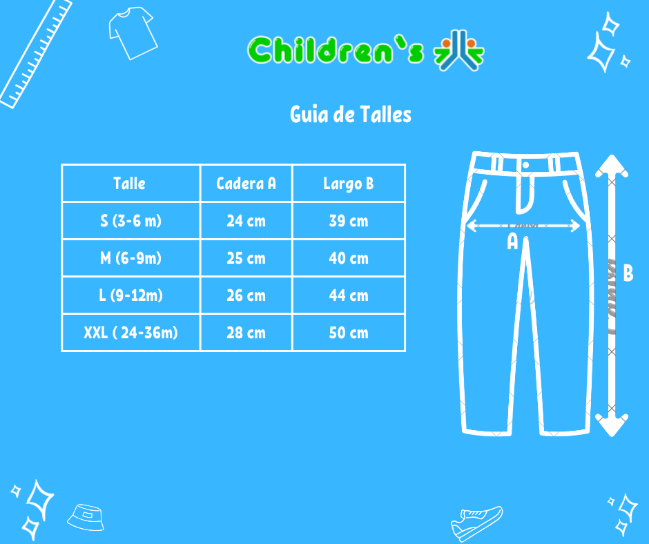 Guia de talles Pantalon Gabardina Con Cintura Regulable