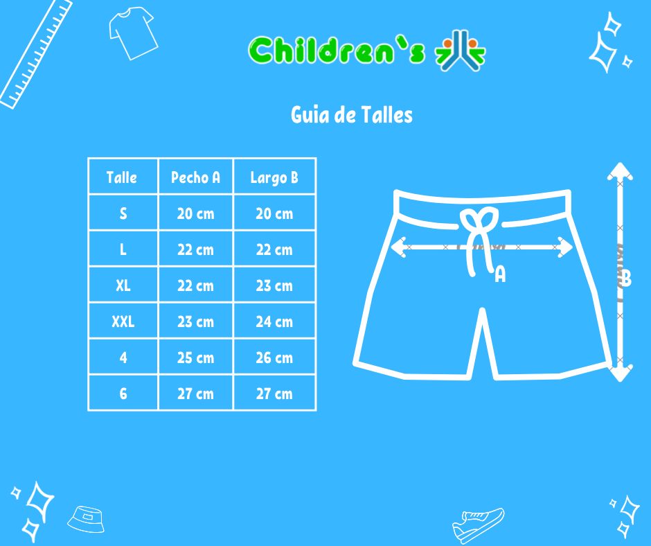 Guia de talles Short Rustico Algodon Estampado