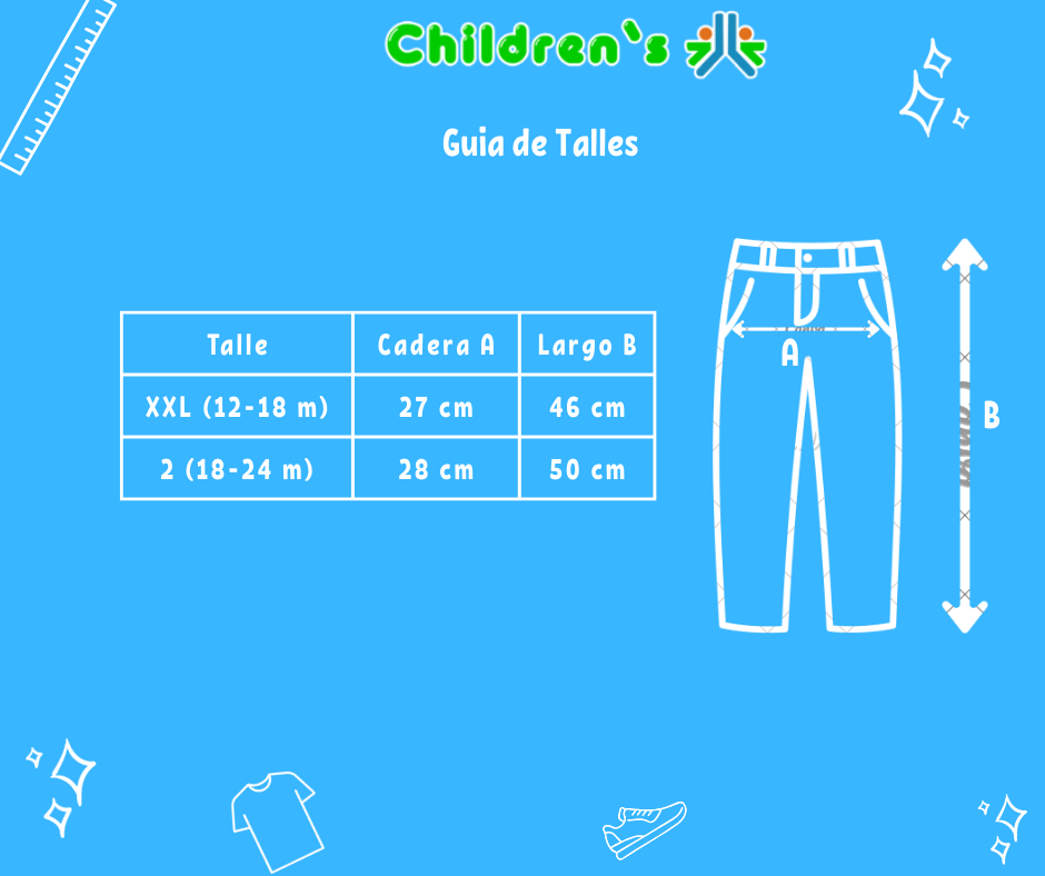 Guia de talles Pantalon Gabardina Con Cintura Regulable