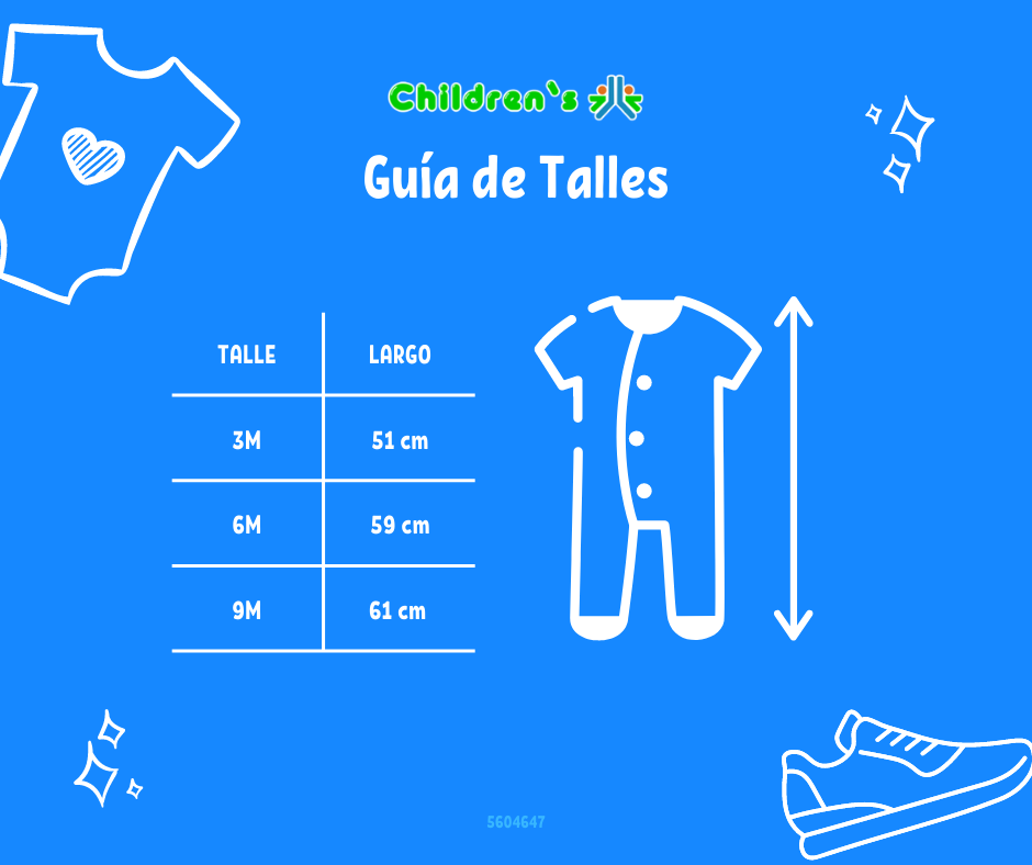 Guia de talles Astronauta Enterito Termico Interior Polar y Botitas