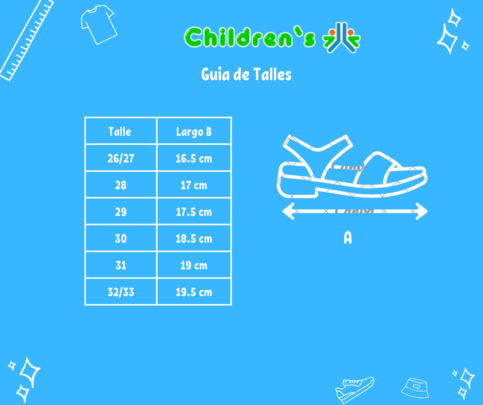 Guia de talles Sandalia ojota