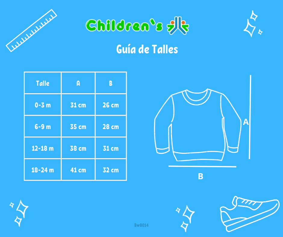 Guia de talles Buzo de Algodon Frizado Con Buho  Bordado