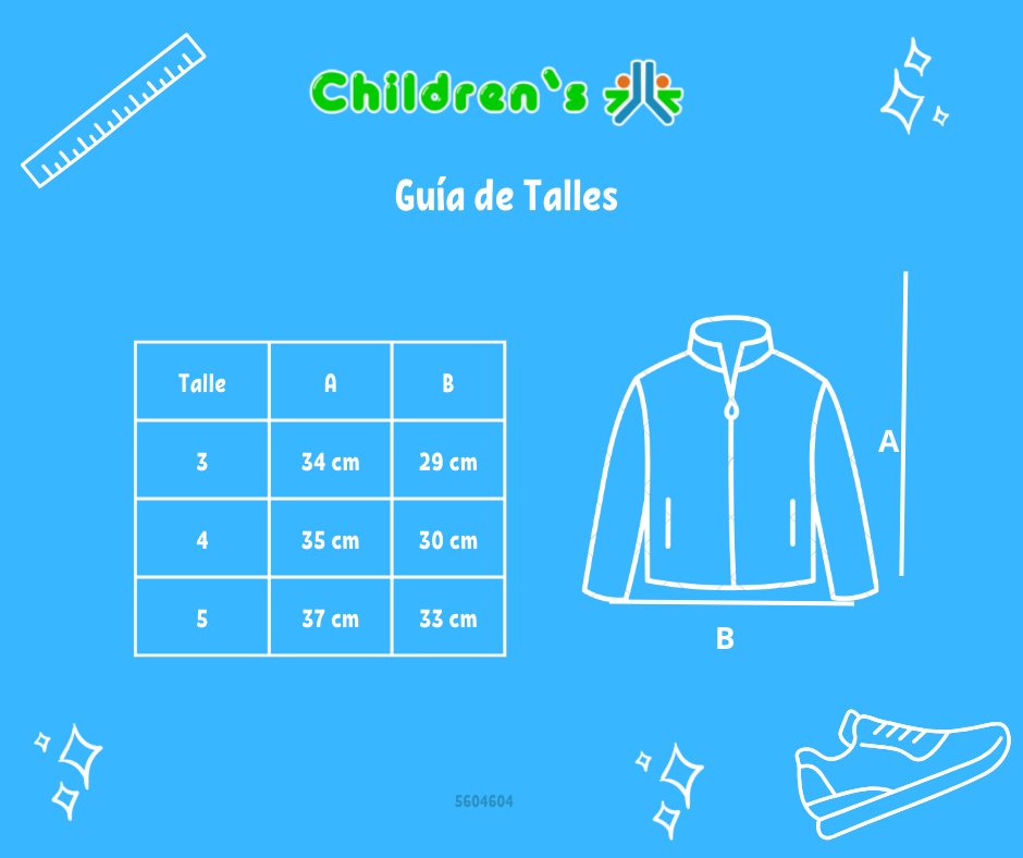 Guia de talles Campera Tejida con Cierre Bordado Corazones