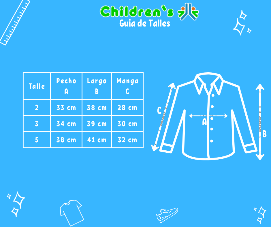 Guia de talles Camisa Manga Larga Escocesa