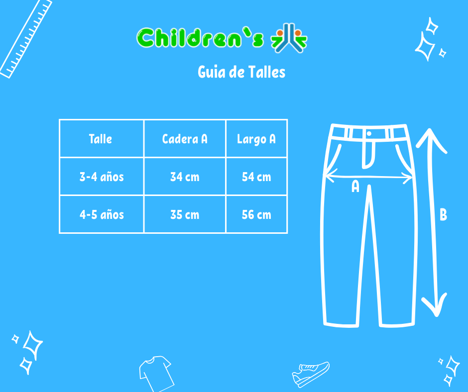 Guia de talles Pantalon tela Mecanica con pinza