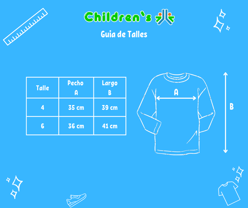 Guia de talles Buzo Termico Estampada Rosas