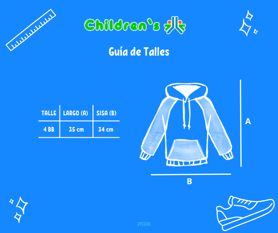 Guia de talles Buzo Frizado Estampado de Flores con Capucha