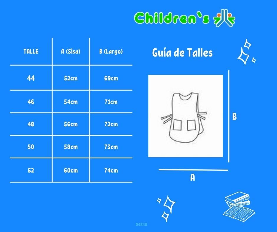 Guia de talles Poncho Maestra Con Broderie