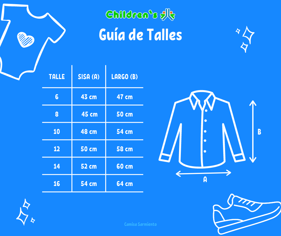 Guia de talles CAMISA COMUNION  LABRADO