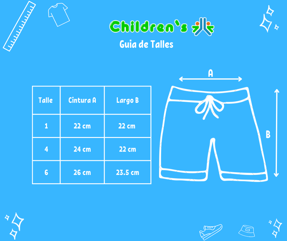 Guia de talles Short de Baño Con Cintura Elastizada