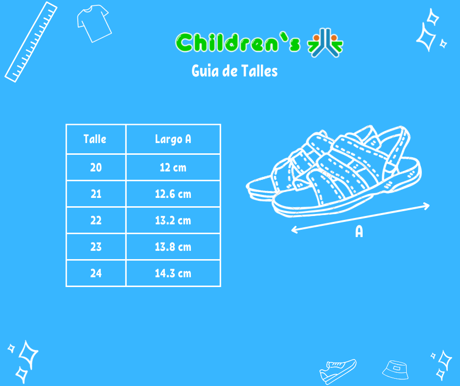 Guia de talles Sandalia Franciscana Con Velcro