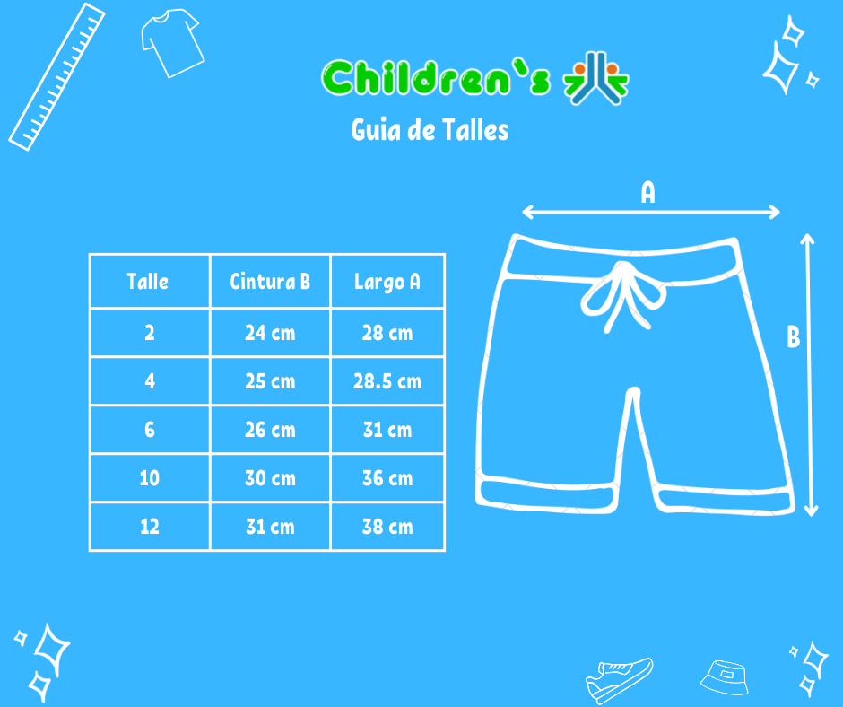 Guia de talles Short de Baño Polistre Microfibra Con Suspensor y Cintura Elastizada