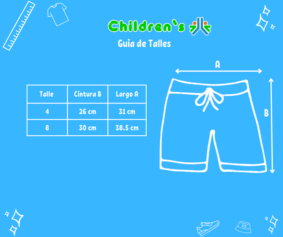 Guia de talles Short de Baño Combinado Microfibra