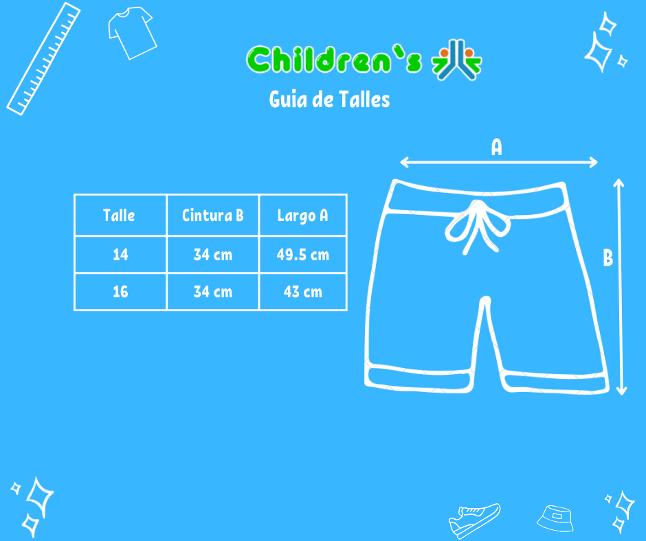 Guia de talles Bermuda de Baño  Microfibra Con Cintura Elastizada Estampado Letras