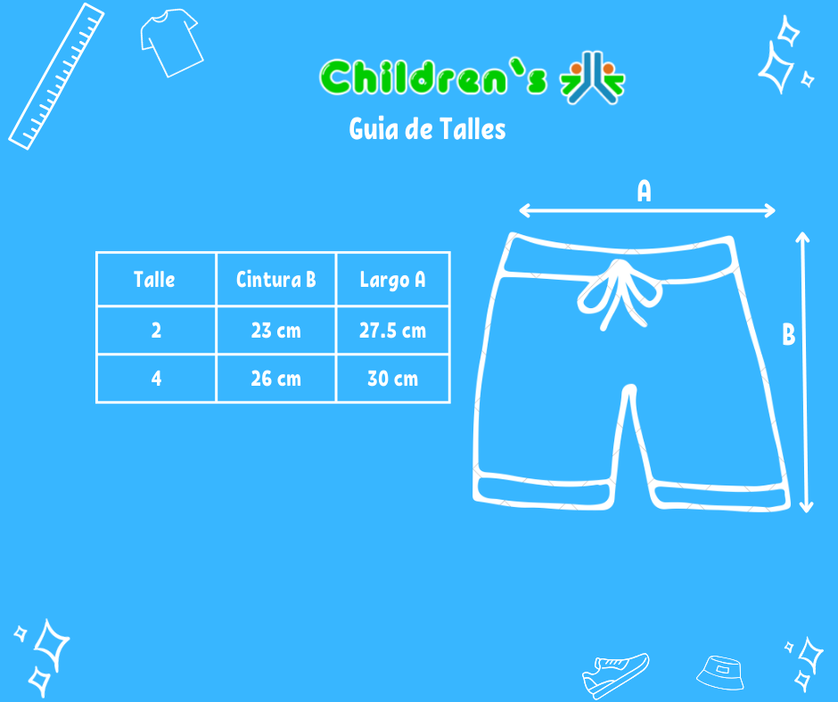 Guia de talles Short De Baño Microfibra Combinado