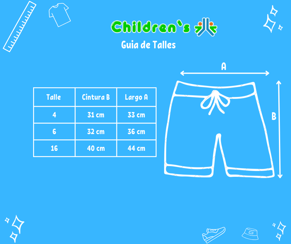 Guia de talles Short de Baño Microfibra Estampado Dragon