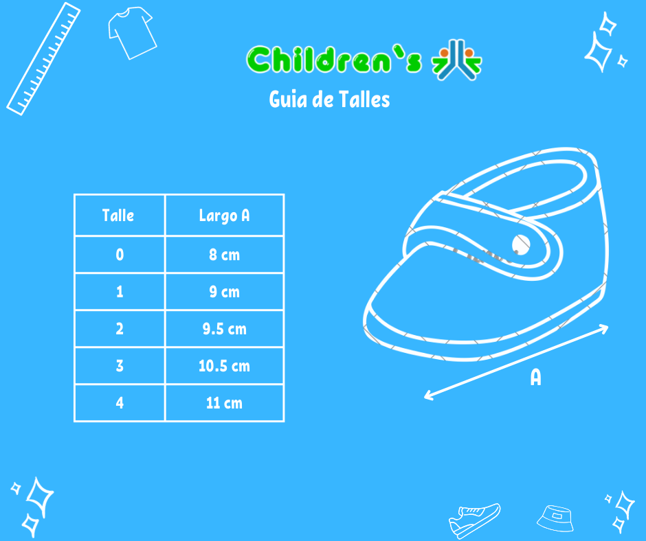 Guia de talles Zapatilla Lona Con Base Cordones Rayada