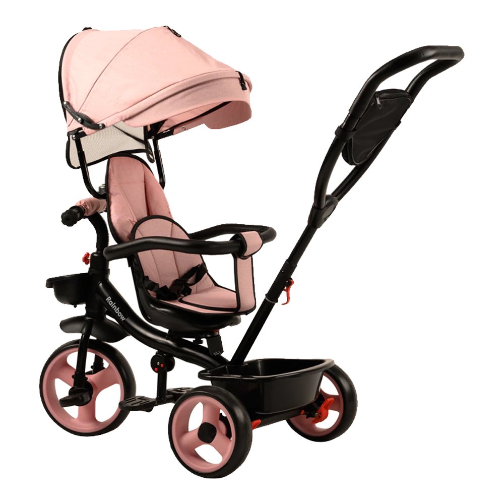 Triciclo Infantil Safir Plus Con Manija Direccional Y Capota