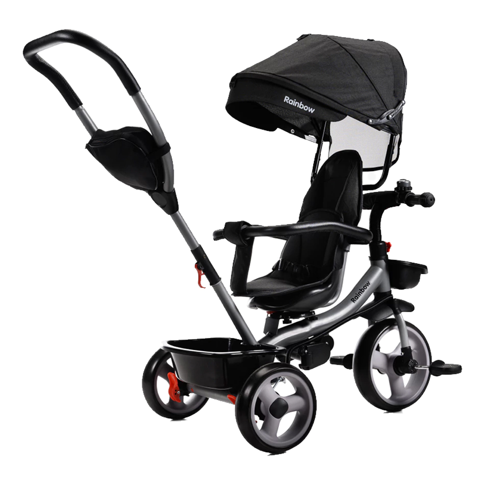 Triciclo Infantil Safir Plus Con Manija Direccional Y Capota