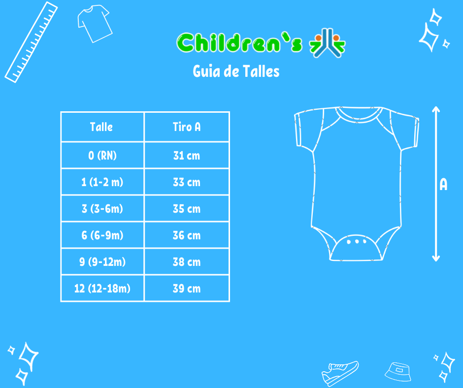 Guia de talles Body Algodon Sin Mangas Estampado