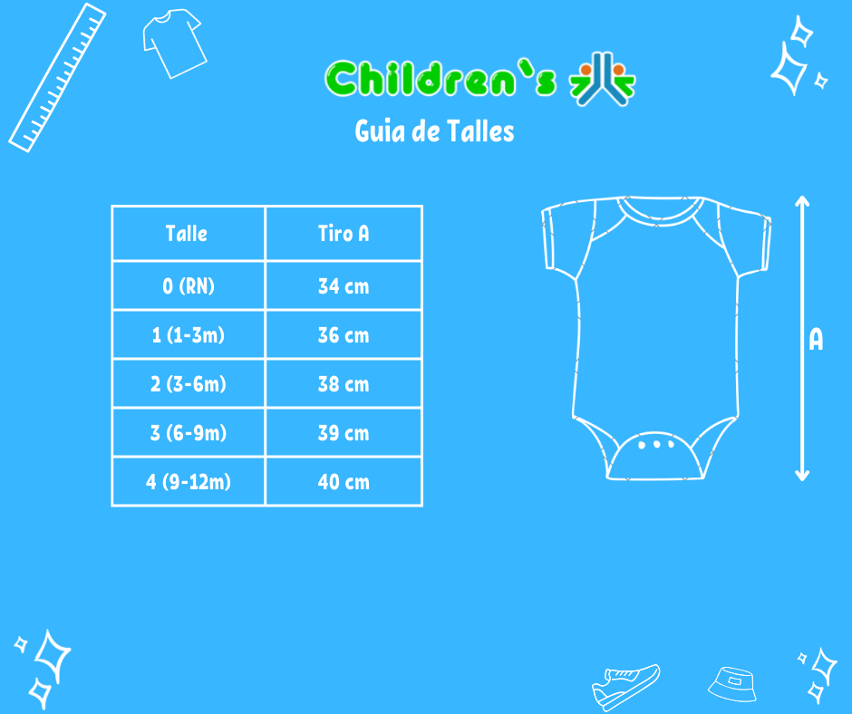 Guia de talles Body Algodon Estampado Con Flores Strass