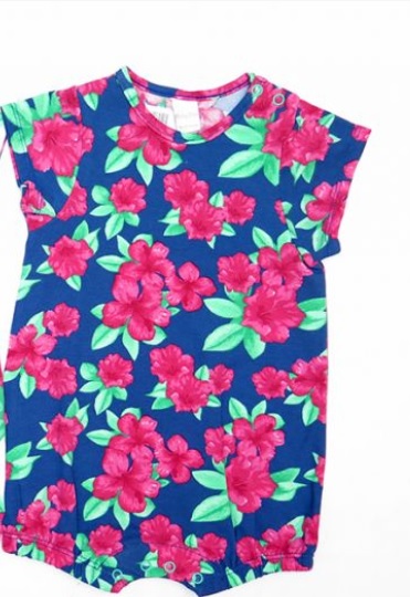 Enterito Algodon Manga Corta Estampado De Flores